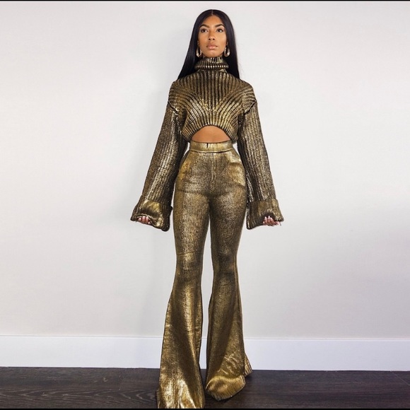 Hanifa Pants - Hanifa Gold Flare Pants ONLY 
***this is only the pants!